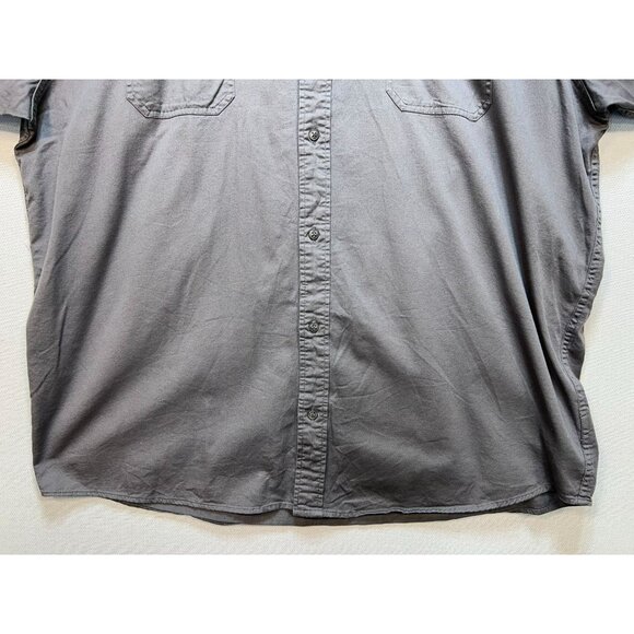 Wrangler Men’s Button Up Shirt Comfort Flex Size 2XT Gray Short Sleeve Pockets - Picture 7 of 11